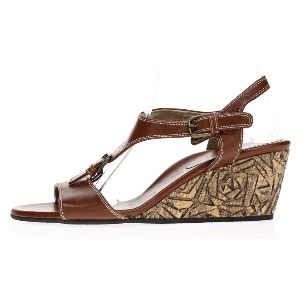 Anyi Lu Jessie Anthracite Wedge Peep toe Sandals